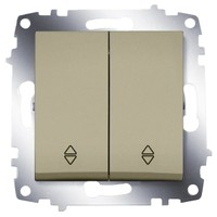 

Переключатель ABB 619-011400-211 Cosmo двухклавишный, 10А, 250В, IP20 (сх. 6) (титаниум), 619-011400-211