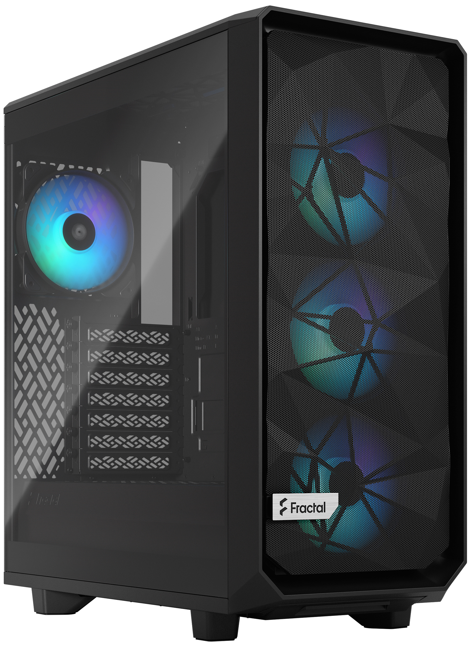 

Корпус ATX Fractal Design Meshify 2 Compact RGB FD-C-MES2C-06 черный, без БП, боковая панель из закаленного стекла, USB Type-C, 2*USB 3.0, audio, Meshify 2 Compact RGB