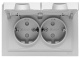 фото Розетка двухместная с заземлением в сборе EKF UP1-SOA-211-44 в Воронеже
