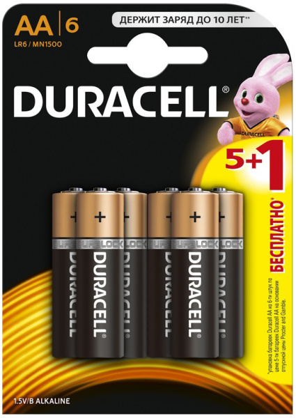 Изображение товара Батарейка Duracell LR6 Basic AA 1.5 В высокой емкости