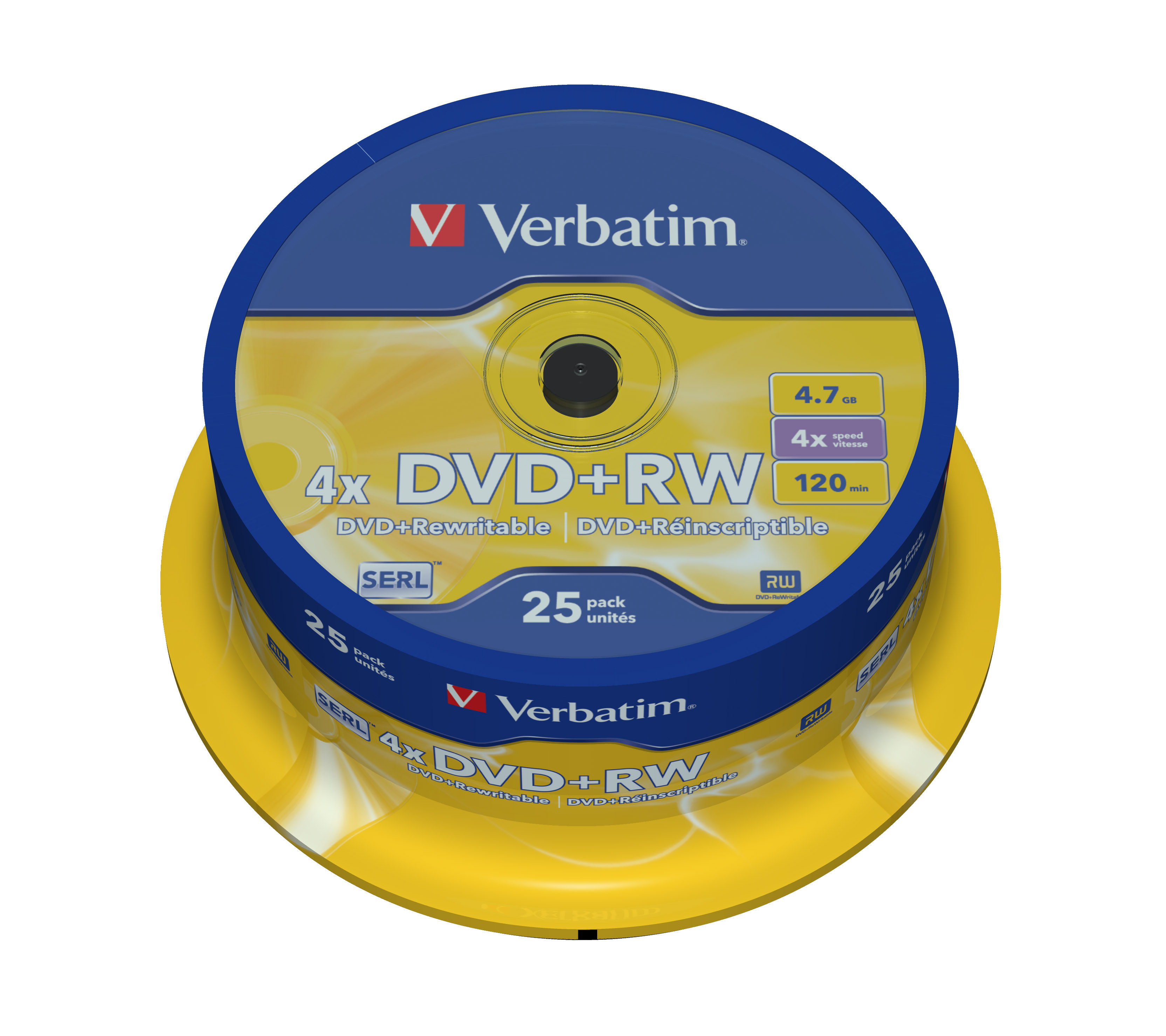 

Диск DVD+RW Verbatim 43489 4.7ГБ, 4x, 25 шт., Cake Box, 43489