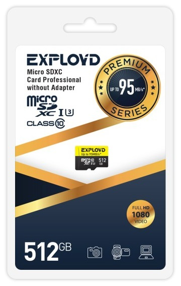 фото Карта памяти MicroSDXC 512GB Exployd EX512GCSDXC10UHS-1-ElU3 w в Ростове-на-Дону
