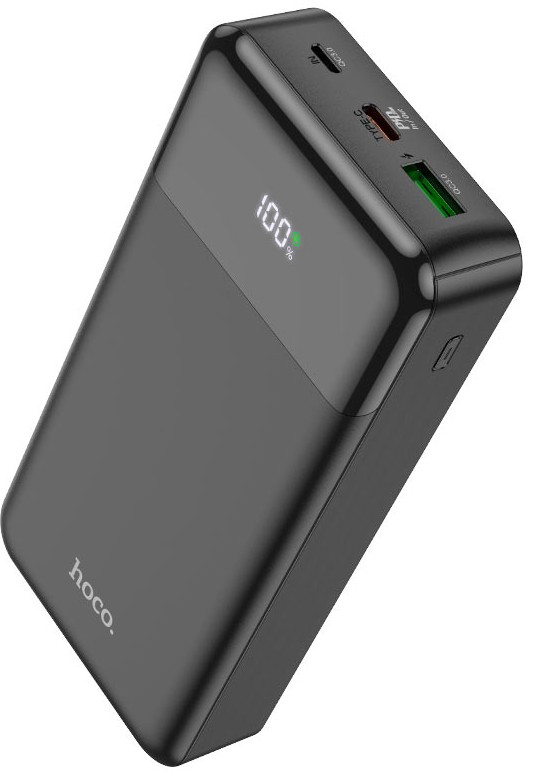 

Аккумулятор внешний портативный Hoco J102A COOL FIGURE BLACK 20000mAh QC/PD 20W 5A USB-A/USB-C черный, J102A COOL FIGURE BLACK