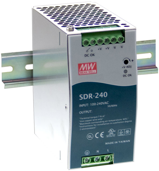 

Преобразователь AC-DC сетевой Mean Well SDR-240-48 вых: 240 Вт; Выход: 48 В; U1: 48 В; Стабилизация: напряжение; Вход: 110/220В авто; на DIN рейку., SDR-240-48