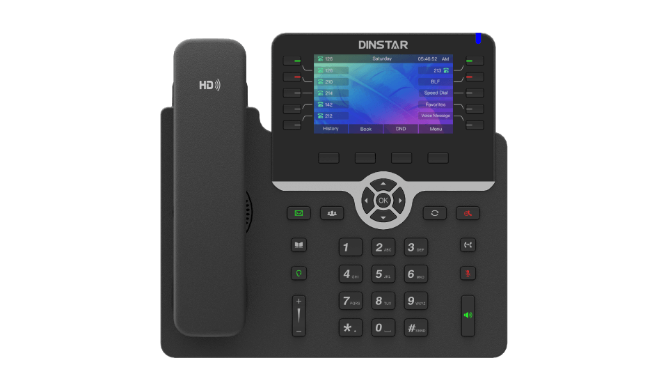 

Телефон VoiceIP Dinstar C66GP 10/100/1000, 4,3" 6 SIP аккаунтов, ЖК дисплей 480x272, поддерживает до 6-ти панелей расширения, РОЕ, C66GP