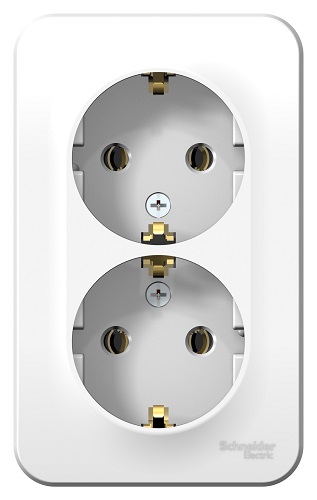 

Розетка Schneider Electric BLNRA010201 2-ая с/з без шторок, 16А, 250В (белый) наруж, BLNRA010201