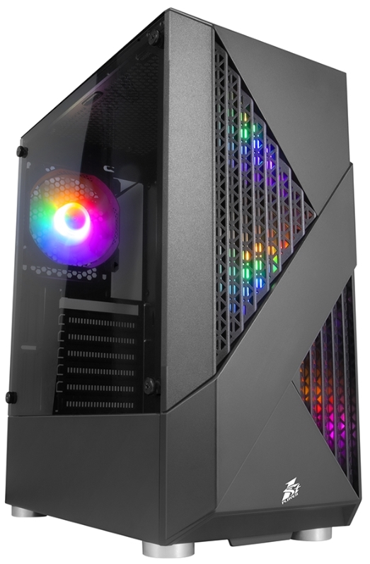 

Корпус ATX 1STPLAYER FIREROSE F3-A черный, без БП, с окном, 2*USB 2.0, USB 3.0, audio, FIREROSE F3-A