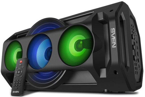 Изображение товара Портативная акустика Sven PS-680 с радио и дисплеем черная