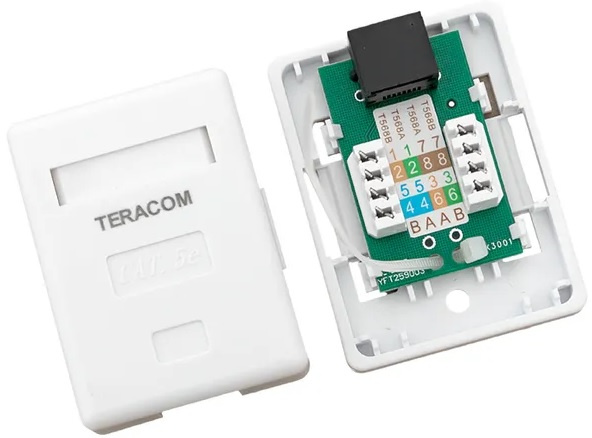 фото Розетка компьютерная настенная EKF TRC-WBOX-1RJ45-5EUTP-WH в Волгограде