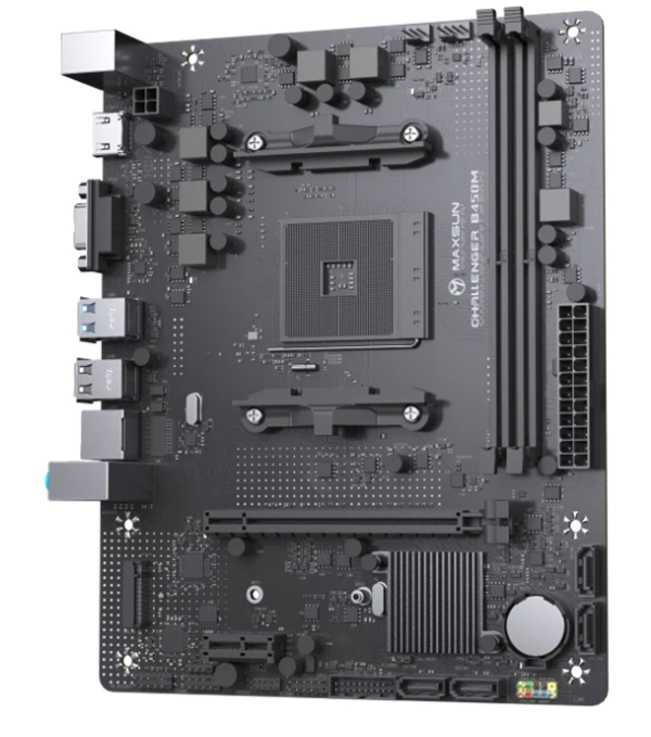 

Материнская плата mATX MAXSUN Challenger B450M (AM4, AMD B450, 2*DDR4 (3200), 4*SATA 6G RAID, M.2, 2*PCIE, Glan, VGA, HDMI, 2*USB 3.2, 2*USB 2.0) RTL, Challenger B450M