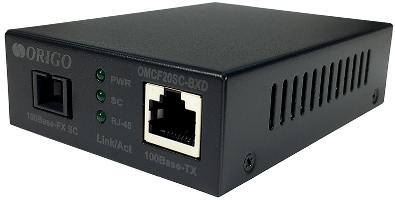 

Медиаконвертер ORIGO OMCF20SC-BXD/A1A WDM, 100Base-TX / 100Base-FX (SC), Tx: 1550 нм, Rx: 1310 нм, одномод, до 20 км, OMCF20SC-BXD/A1A