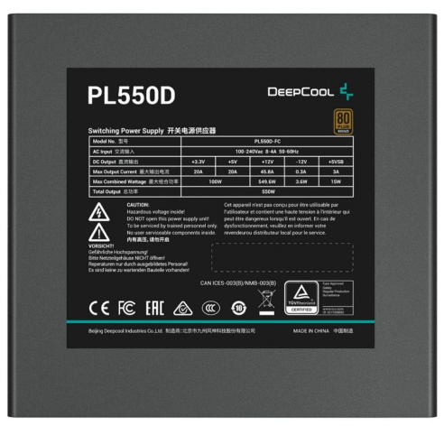 фото Блок питания ATX Deepcool R-PL550D-FC0B-WDEU-V2 в Уфе