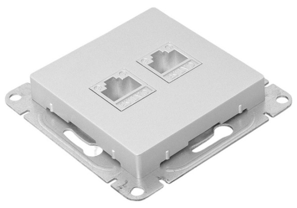 фото Розетка компьютерная двойная EKF UP1-SOA-2RJ45-5