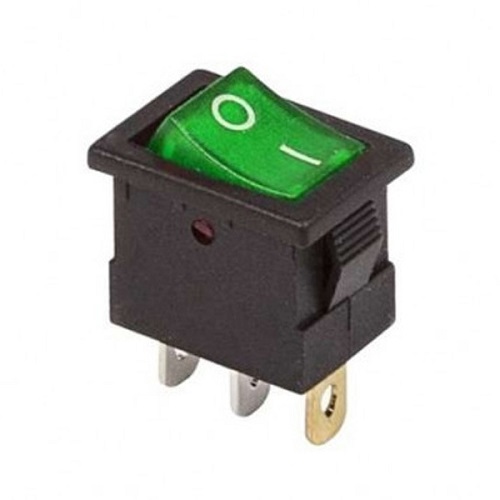 

Выключатель Rexant 36-2173 клавишный 12V 15А (3с) ON-OFF зеленый с подсветкой Mini (RWB-206-1, SC-768), 36-2173
