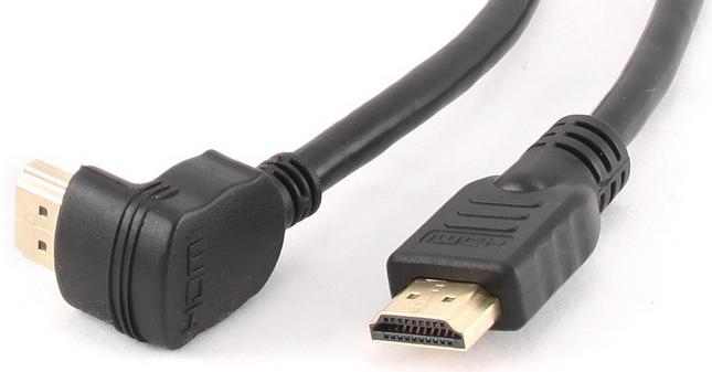 

Кабель интерфейсный HDMI-HDMI Gembird 19M/19M CC-HDMI490-6 1.8м, v1.4, углов. разъем, черный, позол.разъемы, экран, пакет, 19M/19M
