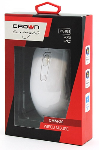 фото Мышь  Crown CMM-20 White USB в Челябинске