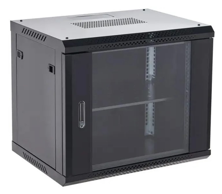 

Шкаф серверный 19", 12U Rexant 04-1266-112 12U 600×600х635, дверь сплошное стекло, черный, RAL 9005, 04-1266-112