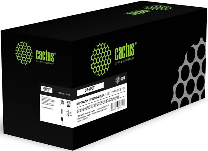 

Картридж лазерный Cactus 407824 CS-MP601 черный (25000стр.) для Ricoh Aficio MP 501SPF/601SPF/SP 5300DN/5310DN, 407824