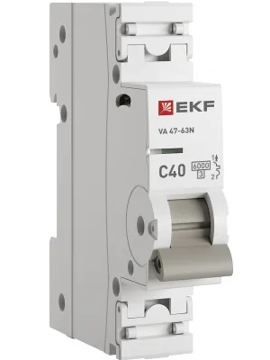 

Автоматический выключатель EKF M636140C 1P 40А (C) 6кА ВА 47-63N PROxima, M636140C