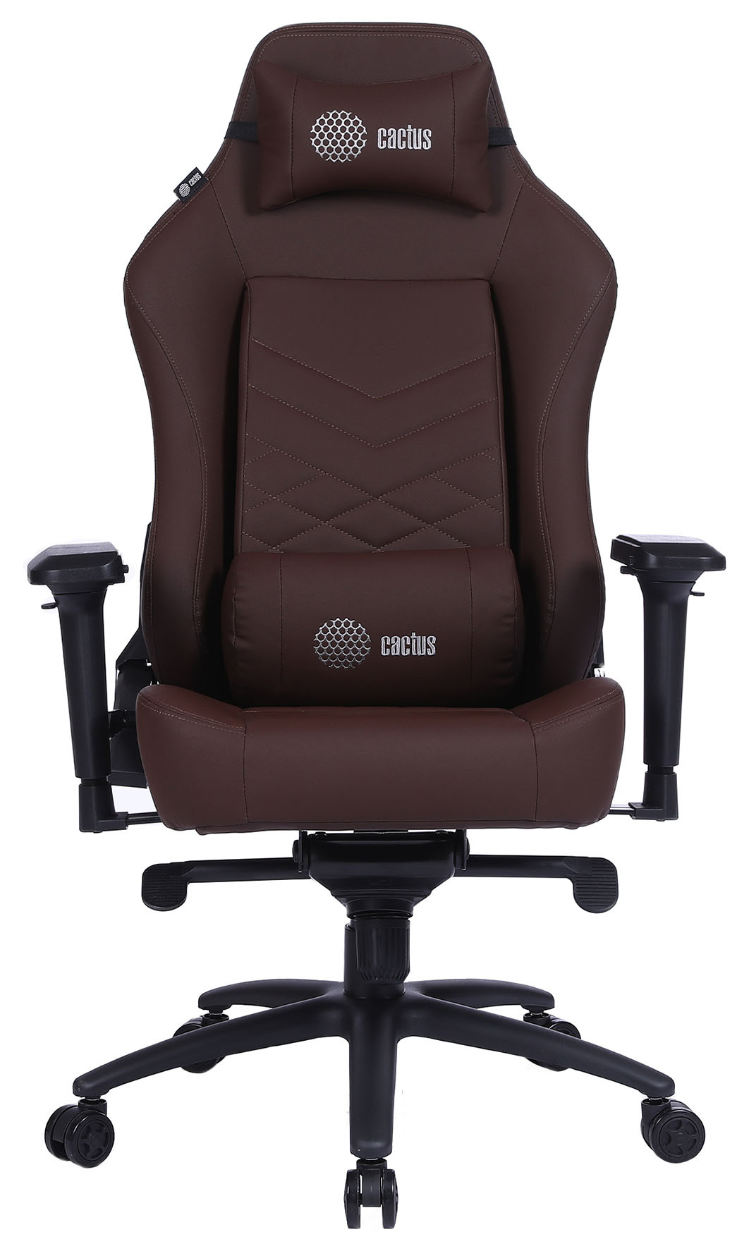 Кресло Cactus CS-CHR-0112BR игровое, коричневый эко.кожа металл