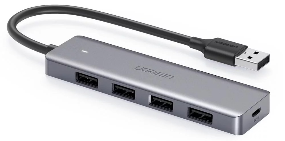 

Концентратор UGREEN 50985 4*USB 3.0 with USB-C Power Supply, серый, 50985