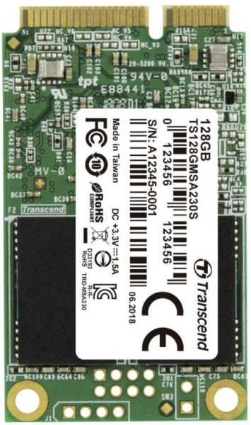 фото Накопитель SSD mSATA Transcend TS128GMSA230S в Уфе 128 ГБ