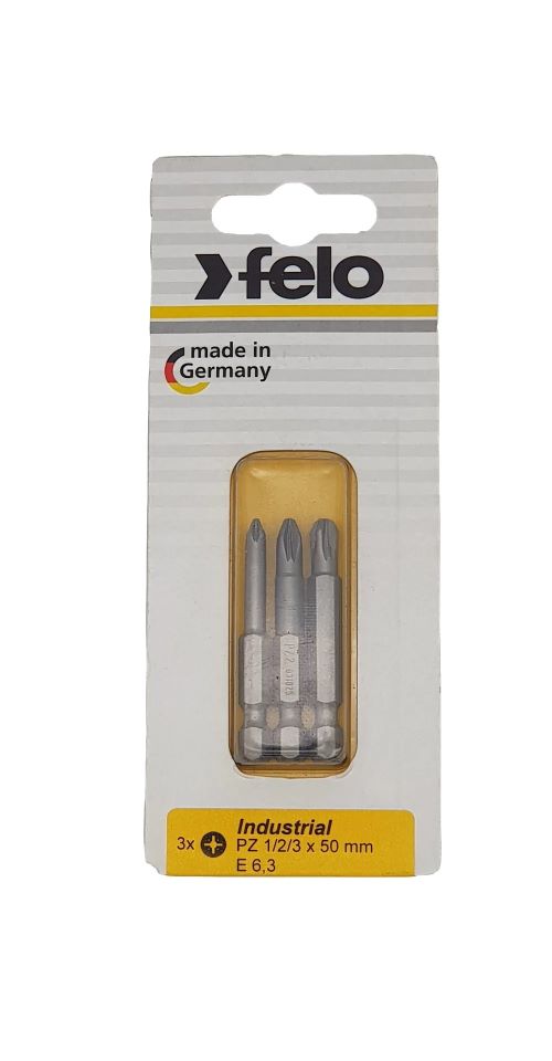 

Бита Felo 03193216 крестовая PZ 1/PZ 2/PZ 3X50, 3 шт в блистере, 03193216