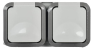 фото Розетка двухместная с заземлением  IEK TS-R26-16-55-G-K41