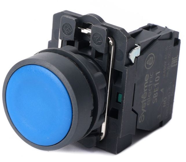 

Кнопка Systeme Electric SB5AA61 SB5 в сборе модульная 22мм синяя с возвратом пластик 1НО, SB5AA61