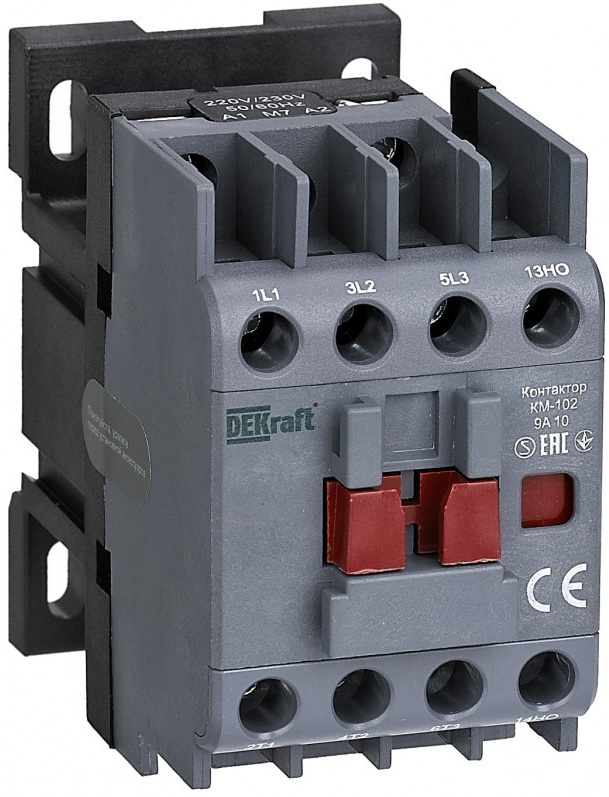 

Контактор DEKraft 21900DEK 9А 24В_АС АС3_ АС4 1НО+1НЗ КМ-102, 21900DEK