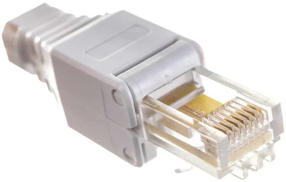 

Коннектор SUPRLAN 10-0218-1 UTP кат.5E RJ45 с защитным колпачком серый, 10-0218-1
