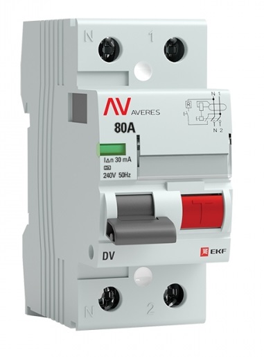 

УЗО EKF rccb-2-80-30-a-av DV 2P 80А/ 30мА (A) AVERES, rccb-2-80-30-a-av