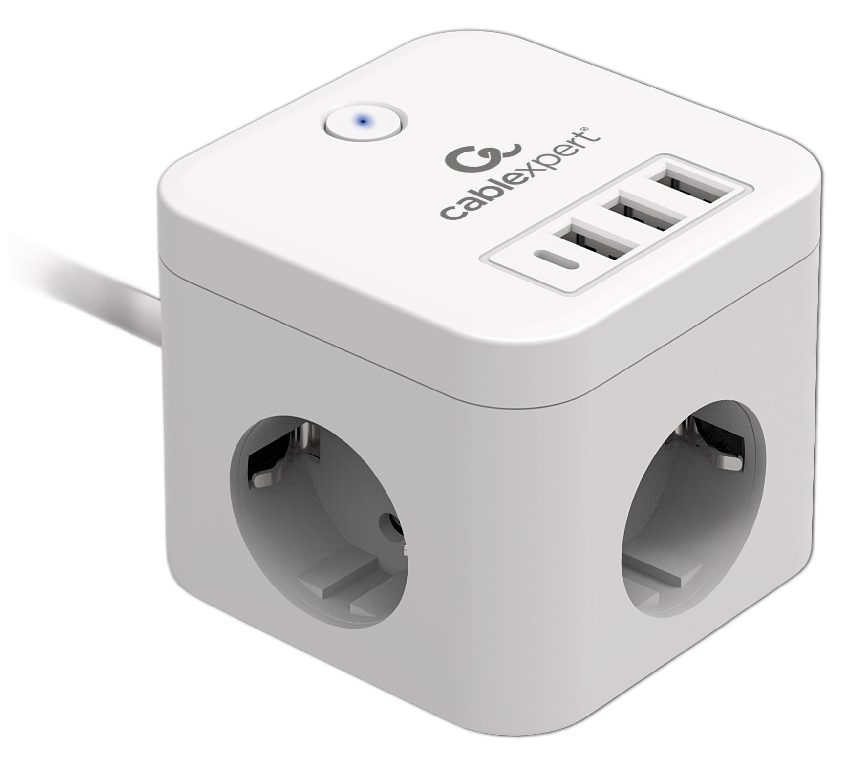 

Сетевой фильтр Cablexpert CUBE-3-CU3-W-1.5 Cube, 3р, 10А, 1xType-C PD, 3xUSB, 1.5м, ур.защиты 4+, белый, CUBE-3-CU3-W-1.5