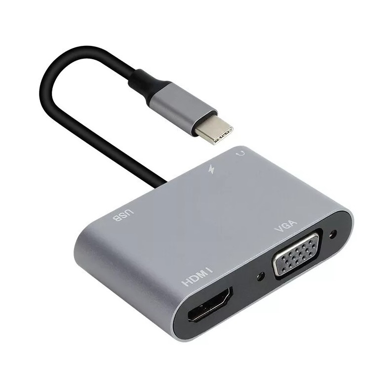 

Адаптер Aopen/Qust ACU4511 USB Type-C (m)-->VGA, HDMI 4K*30Hz, USB 3.0, PD, audio, ACU4511