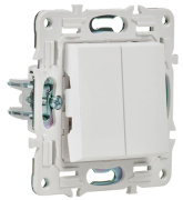 фото Выключатель двухклавишный  IEK SK-V20-0-10-K01