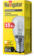 фото Лампа накаливания Navigator NI-T26-15-230-E14-CL