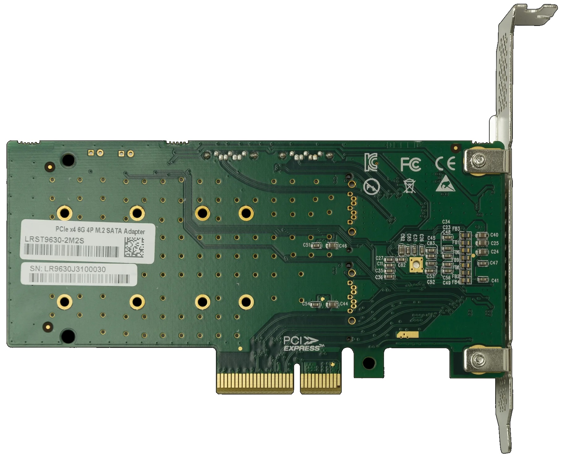 

Адаптер SNR LRST9630-2M2S переходной PCIe 2.0 x4 на 2xM.2 и 2xSATA, RAID 0,1, LRST9630-2M2S