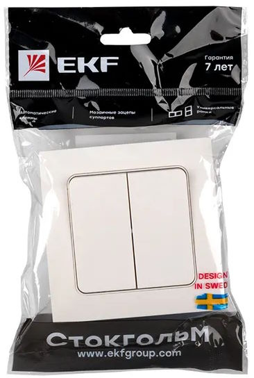фото Выключатель двухклавишный в сборе EKF EXV10-023-10 в Уфе