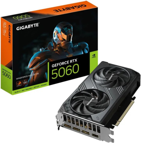 фото Видеокарта GIGABYTE GeForce RTX 5060 WINDFORCE MAX OC (GV-N5060WF2MAX OCV2-8GD)