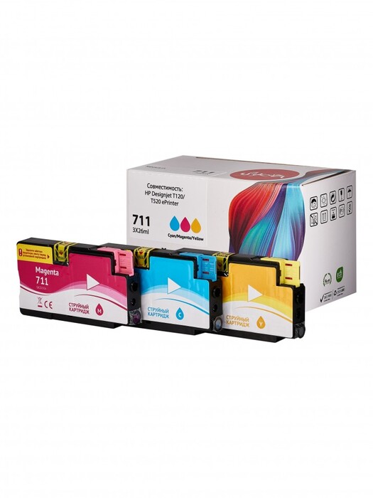 

Картридж струйный Sakura P2V32A (№711 Tri-colour) для HP Designjet T120/T520 ePrinter, пигментный тип чернил, триколор, 3шт., P2V32A (№711 Tri-colour)