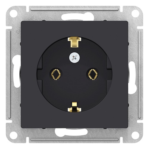 

Розетка Schneider Electric ATN001043 AtlasDesign, с заземлением, 16А, механизм, карбон, ATN001043