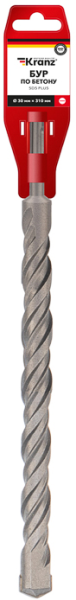 Изображение товара Бур по бетону KRANZ KR-91-0046 SDS PLUS 30 мм двухрезцовый для бетонных работ