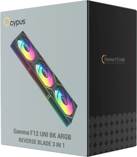фото Вентилятор для корпуса Ocypus Gamma F12 UNI BK ARGB REVERSE BLADE 3in1 в Волгограде