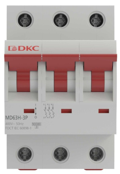 фото Автоматический выключатель модульный DKC MD63H-3PD10