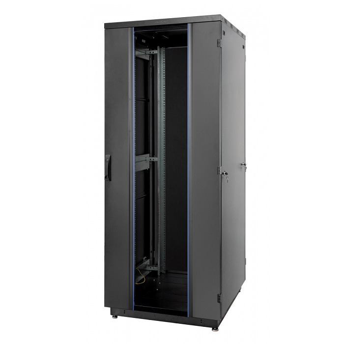 

Шкаф напольный 19", 47U Eurolan 60F-47-8A-31BL Racknet 800х1000, передняя дверь стеклянная, задняя металич. 2-ств, 60F-47-8A-31BL
