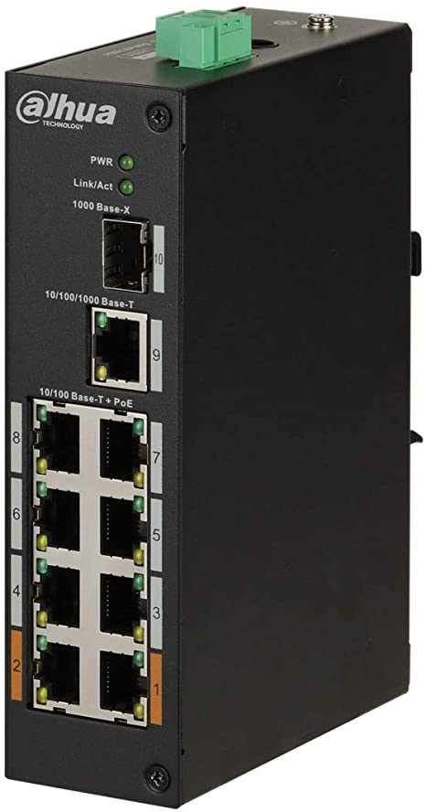 

Коммутатор PoE Dahua DH-PFS3110-8ET-96 8-портовый, неуправляемый, 1*1000 Base-X 1*10/100/1000 Base-T 8*10/100 Base-T (PoE порты), на DIN-рейку, DH-PFS3110-8ET-96