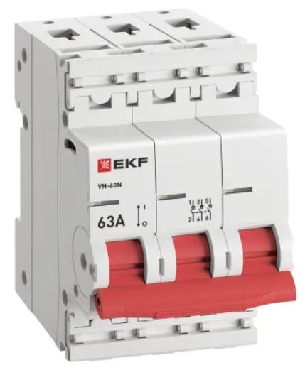 

Выключатель нагрузки EKF S63363 PROxima 3P 63А ВН-63N, S63363