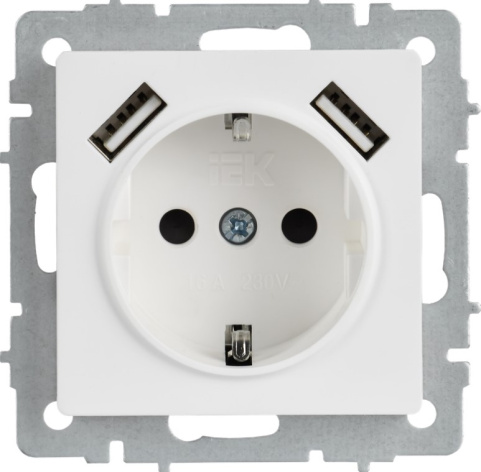 фото Розетка с заземлением  IEK BR-R14-16-U21-D31-K91 в Санкт-Петербургe
