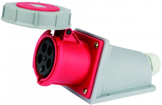 

Розетка DEKraft 26206DEK стационарная 3Р+РЕ+N 63А 380В IP67 РС-103, 26206DEK