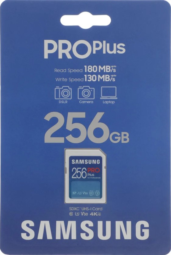

Карта памяти SDXC 256GB Samsung MB-SD256S Pro PLUS V30 w/o adapter, MB-SD256S
